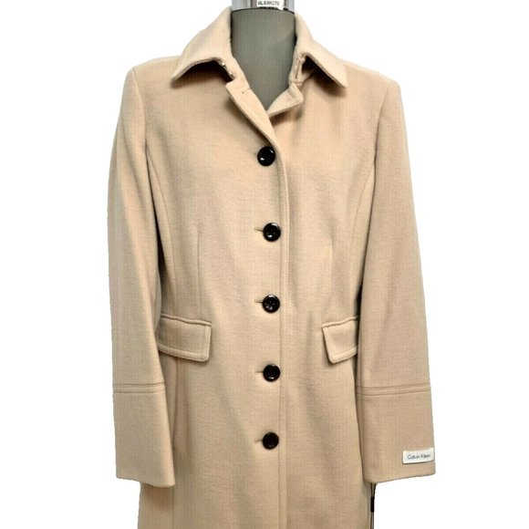 LUXURIOUS CALVIN KLEIN WOOL SILK BLEND NEW COAT